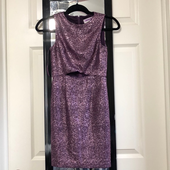 purple shimmer dress